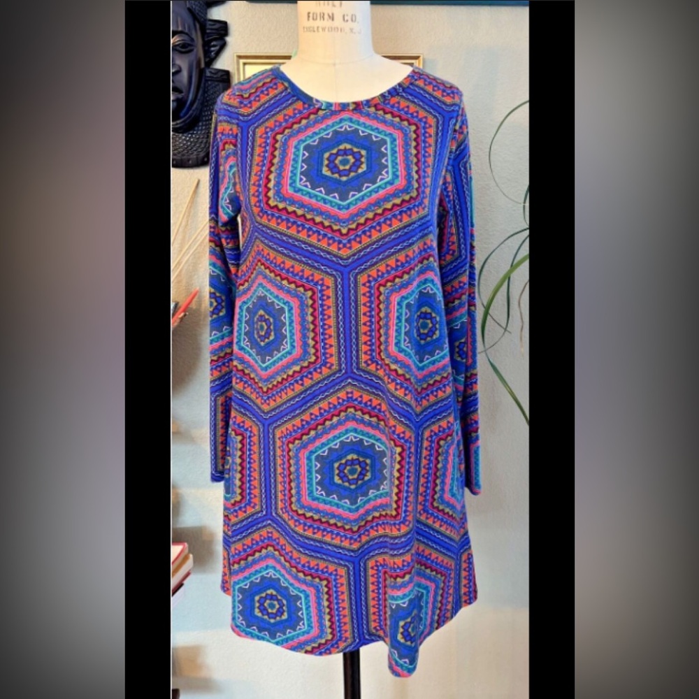 Everly- multicolor, long sleeve knit dress